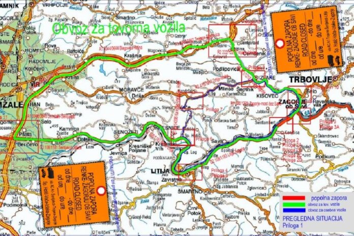 Cesta Zagorje-Litija bo zaprta