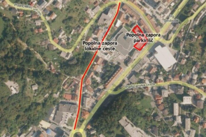 Zapora ceste in parkirišča