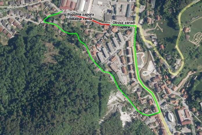 Zaprta cesta v Trbovljah