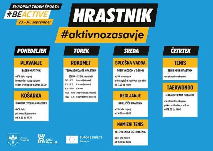 Evropski teden športa v Hrastniku