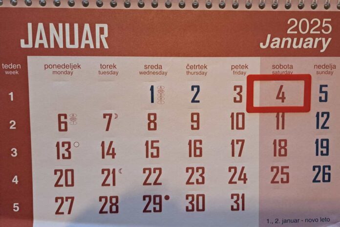 Leto 2025 prinaša 10 dela prostih dni