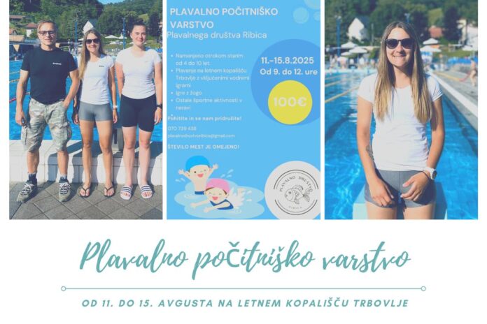 Plavalno počitniško varstvo na trboveljskem bazenu