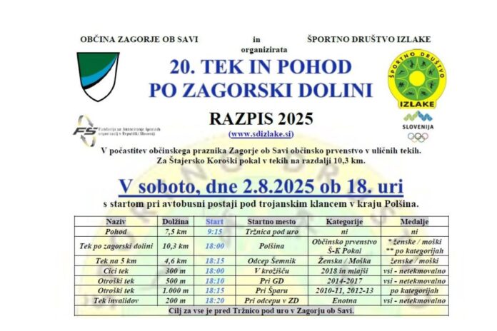 Tečemo in hodimo po zagorski dolini