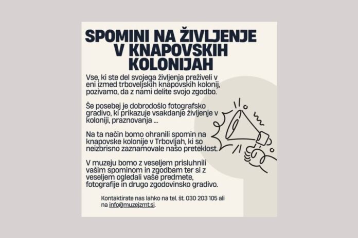 Zasavski muzej Trbovlje išče spomine