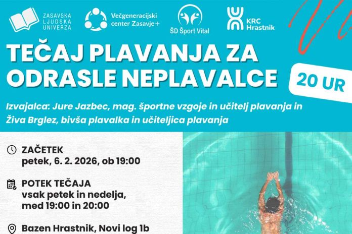 Brezplačni tečaj plavanja za odrasle
